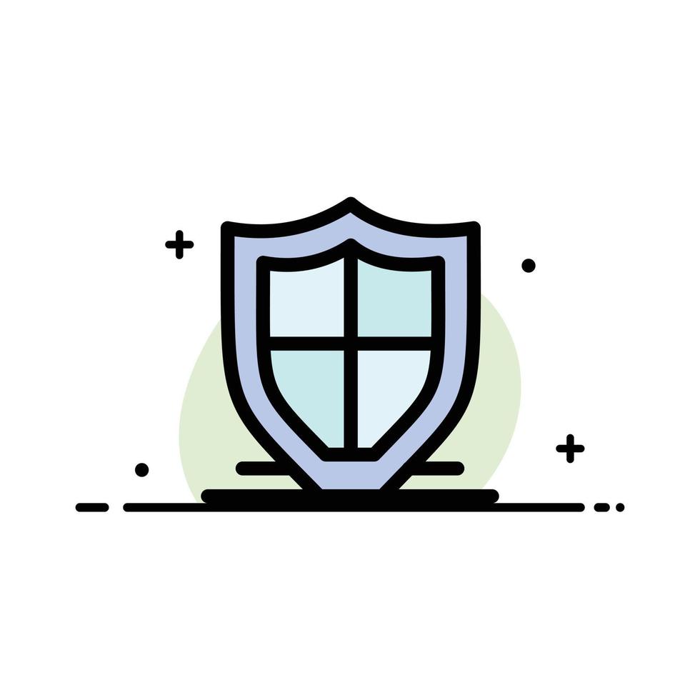 protección de internet seguridad escudo de seguridad negocio línea plana lleno icono vector banner plantilla