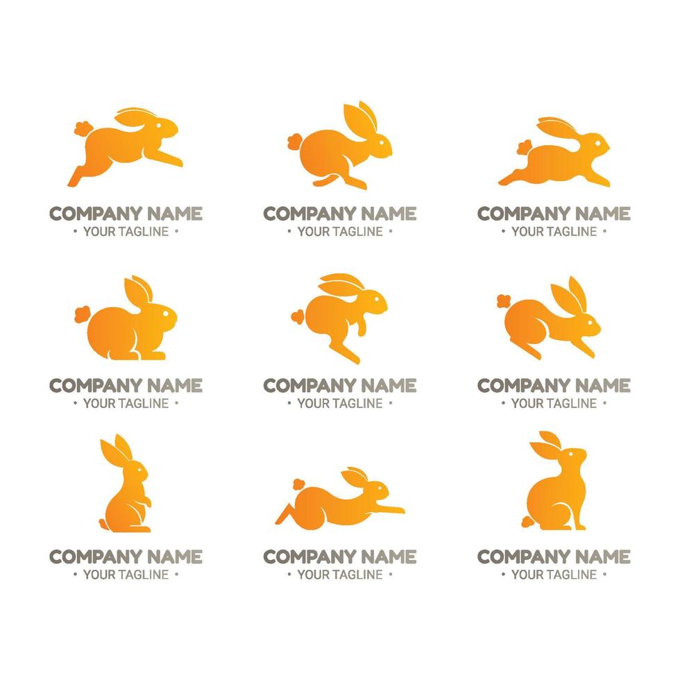Set of Rabbit Element Logos vector