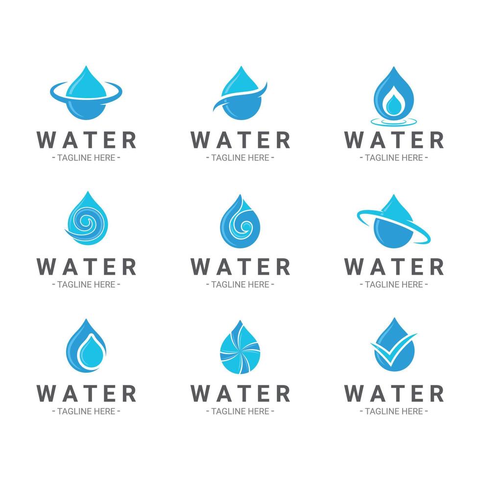 conjunto de logotipos de elementos de agua vector