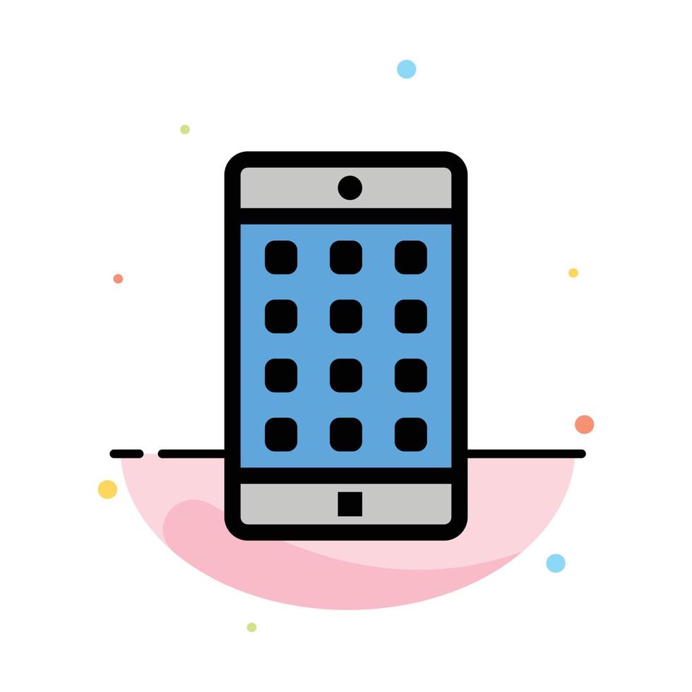 Application Mobile Mobile Application Password Abstract Flat Color Icon Template vector