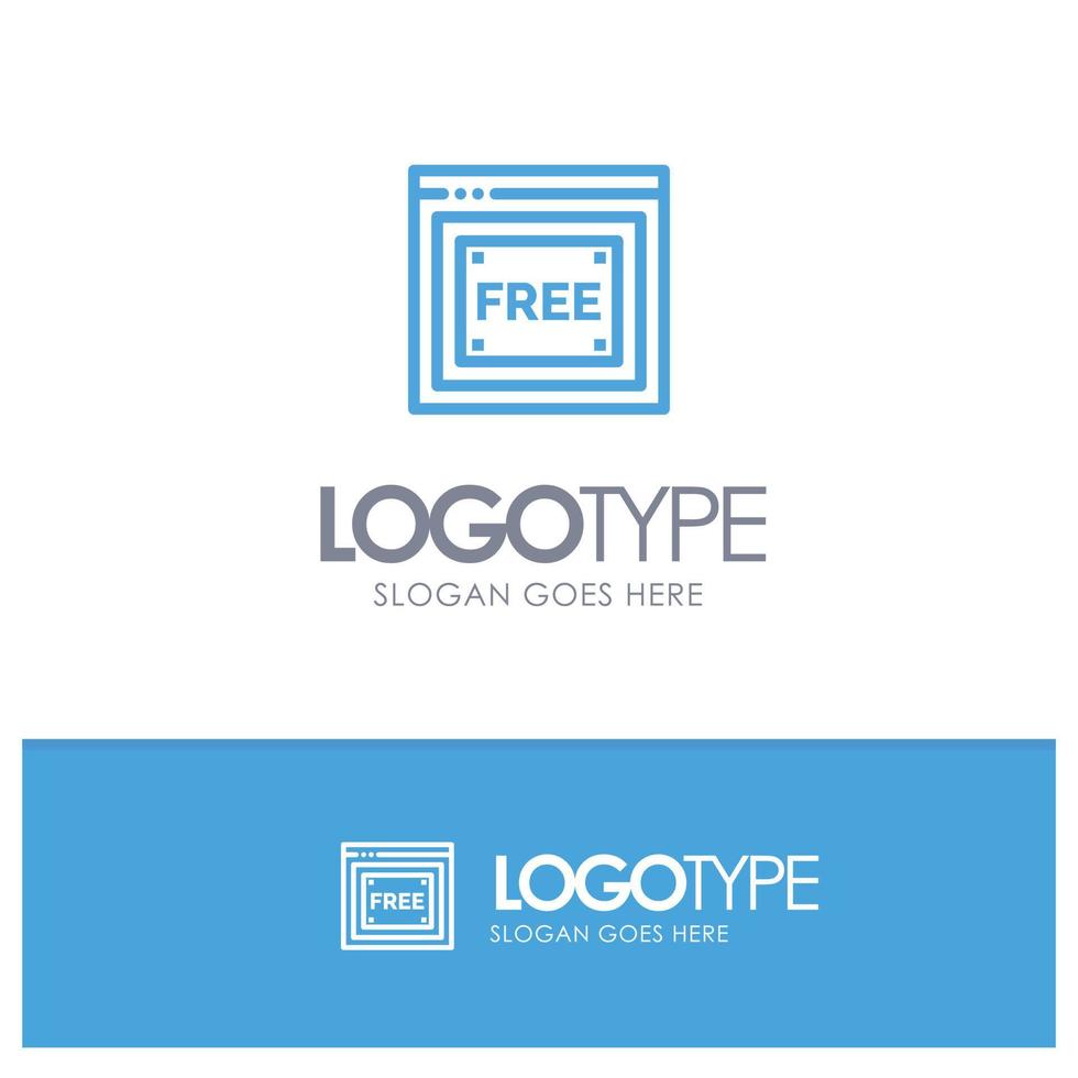 logotipo de contorno azul gratuito de tecnología de Internet de acceso gratuito con lugar para el eslogan vector