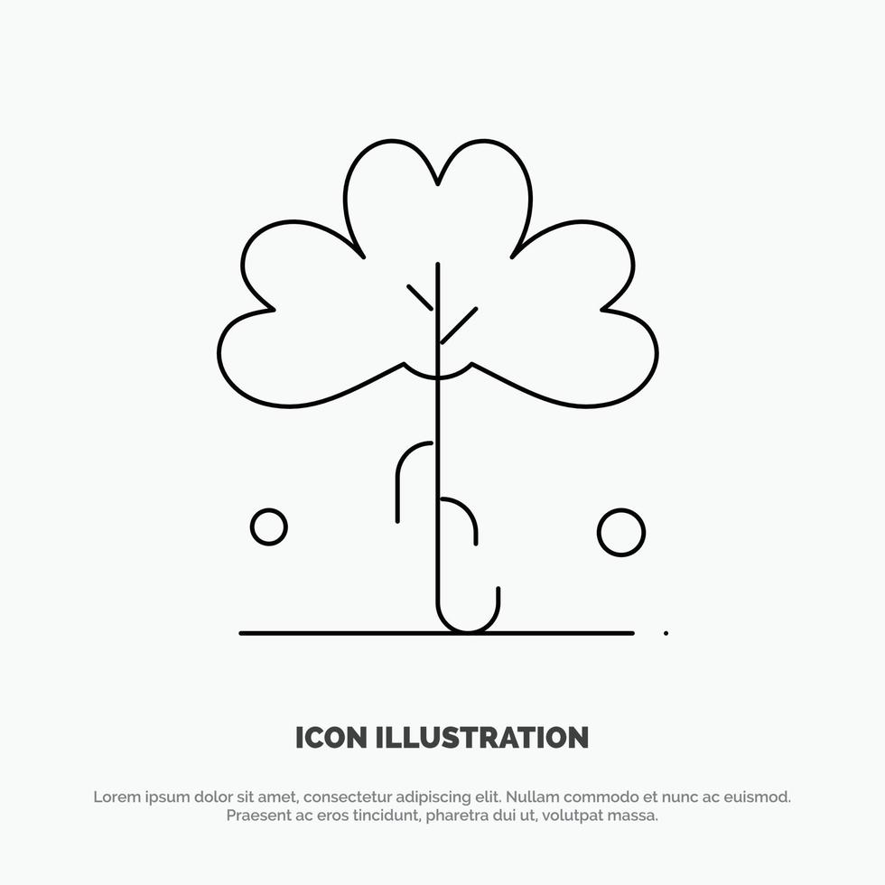 Clover Green Ireland Irish Plant Line Icon Vector