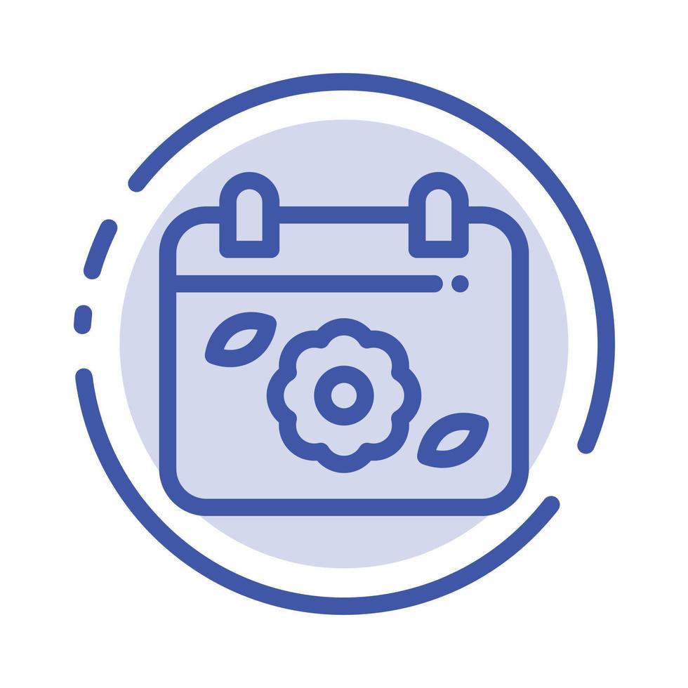 Calendar Flower Date Spring Blue Dotted Line Line Icon 13551806 Vector Art at Vecteezy