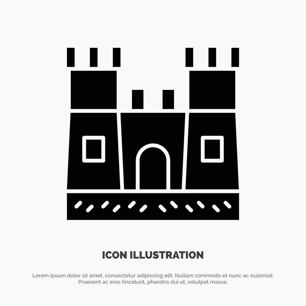 Beach Castle Sand Castle solid Glyph Icon vector