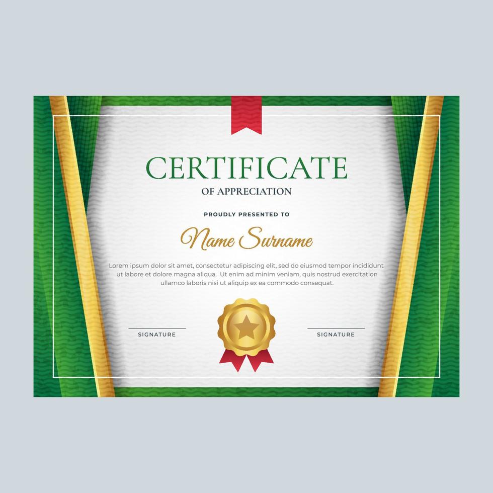 plantilla de certificado verde profesional vector