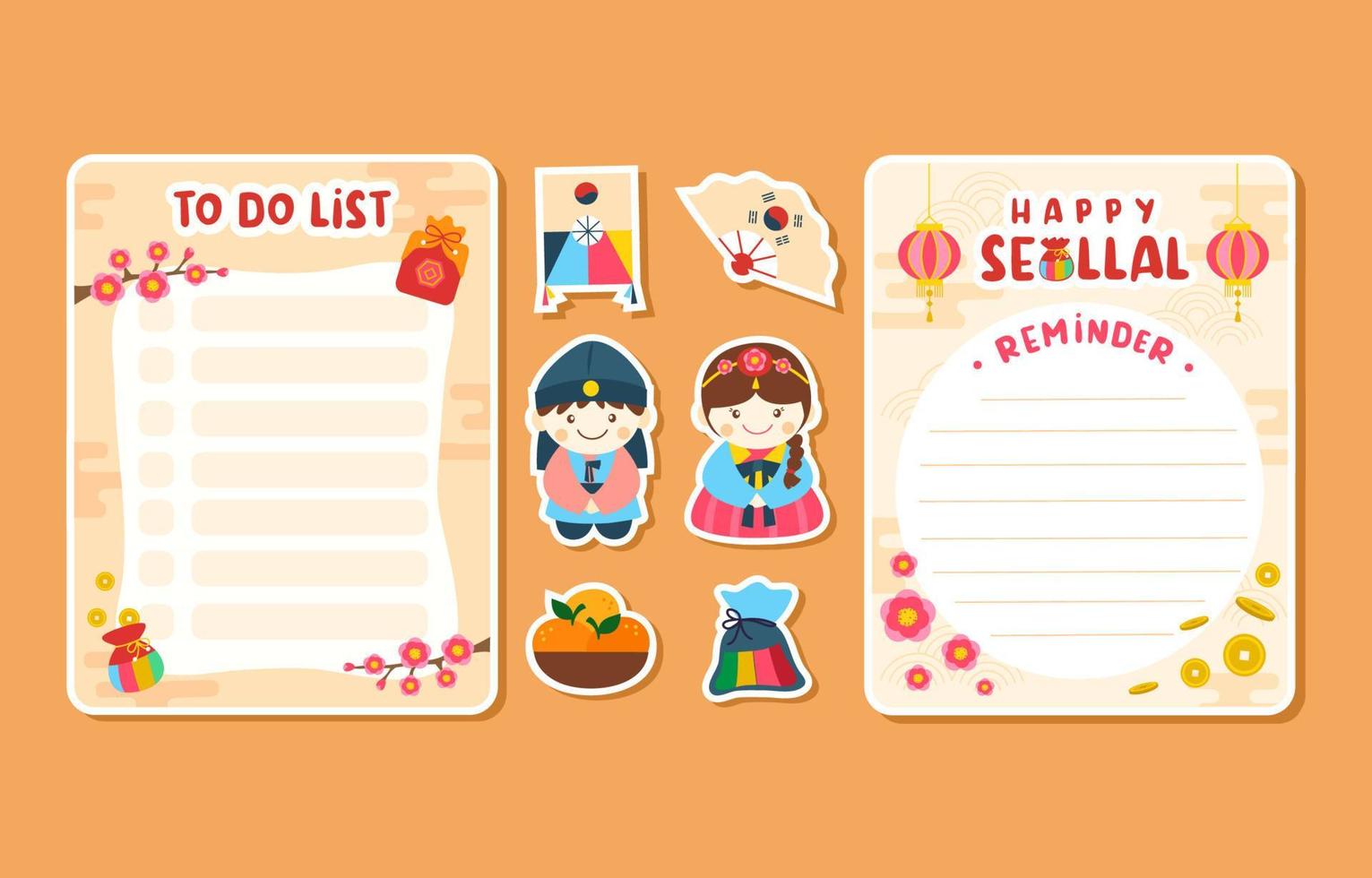 Seollal Journal Set vector
