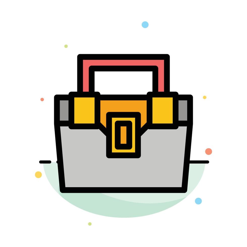 plantilla de icono de color plano abstracto del kit de herramientas de material de construcción de caja de bolsa vector