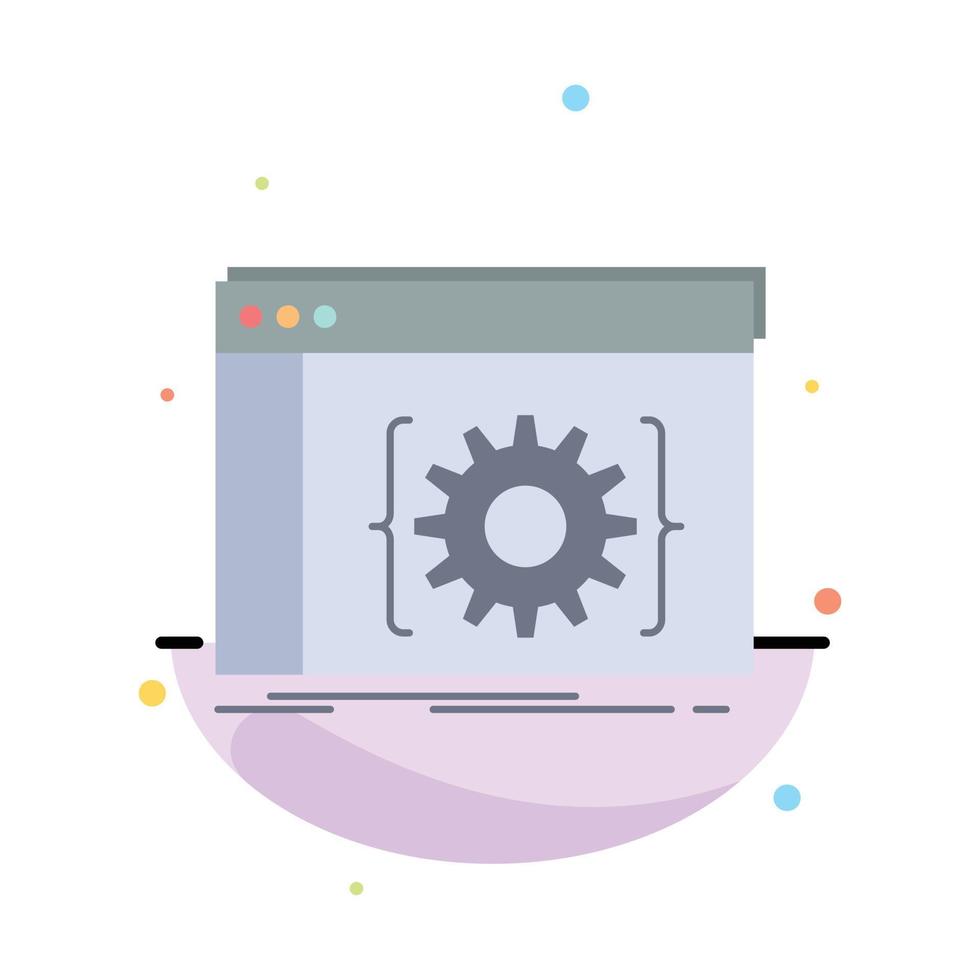 Api app coding developer software Flat Color Icon Vector