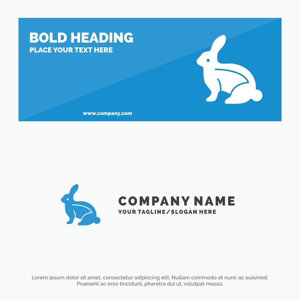 Bunny Easter Easter Bunny Rabbit SOlid Icon Website Banner and Business Logo Template vector