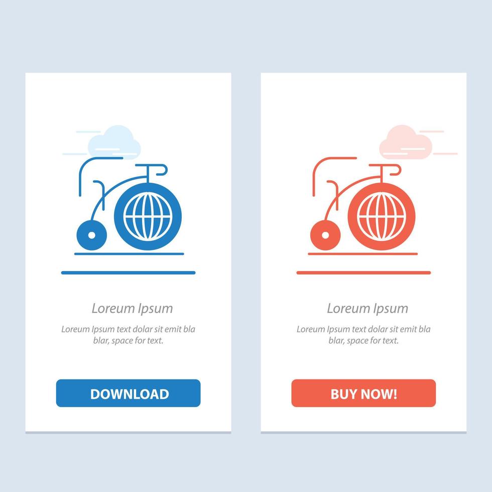 Big Bike Dream Inspiration  Blue and Red Download and Buy Now web Widget Card Template vector