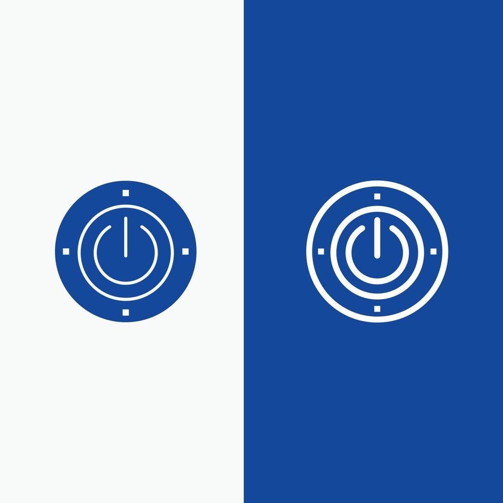 Electricity Energy Power Computing Line and Glyph Solid icon Blue banner vector