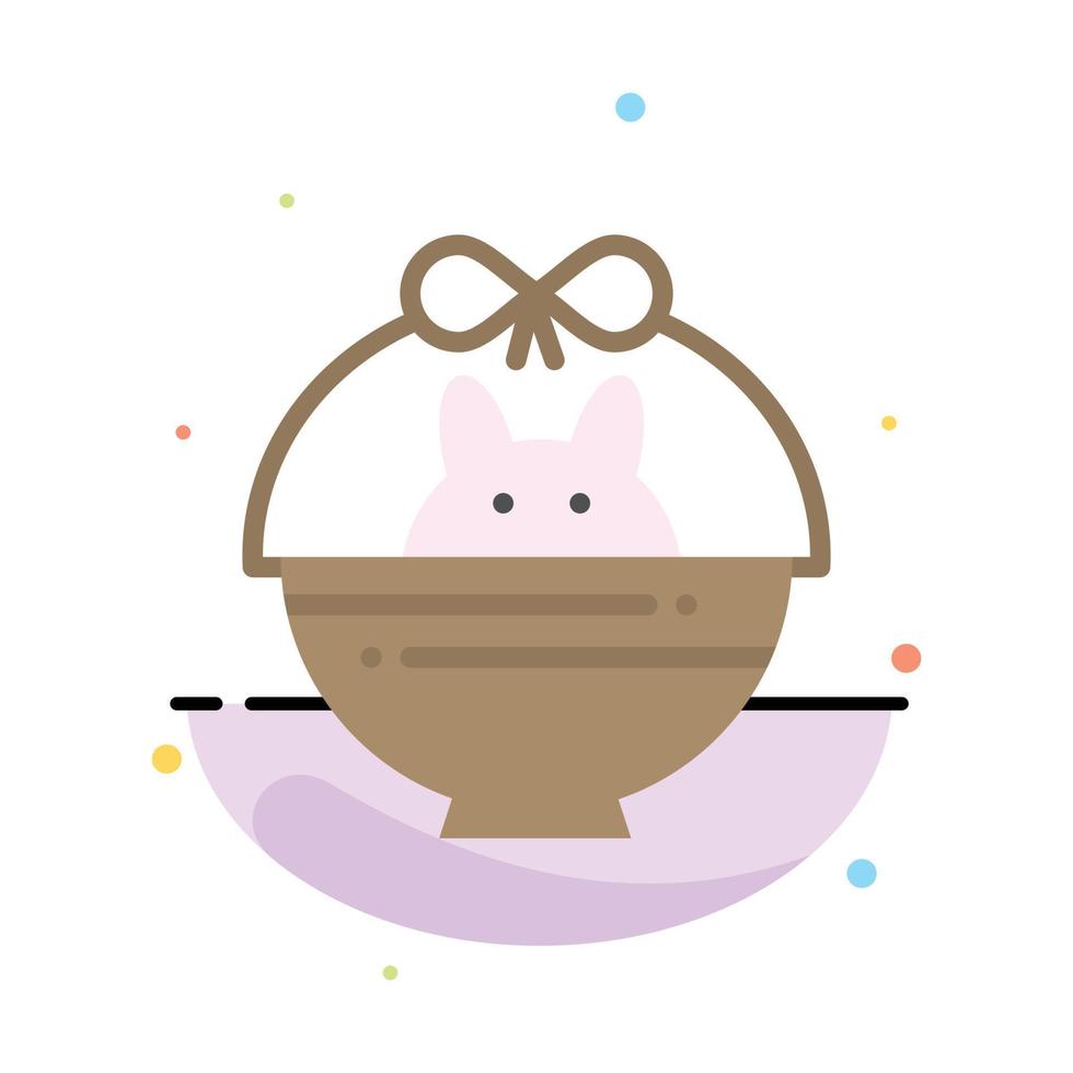 Basket Cart Baby Nature Abstract Flat Color Icon Template vector