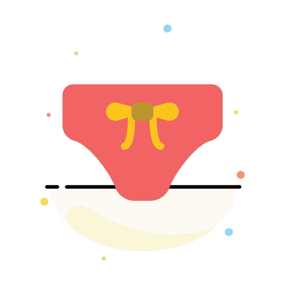 Beach Bikini Clothes Clothing Abstract Flat Color Icon Template vector