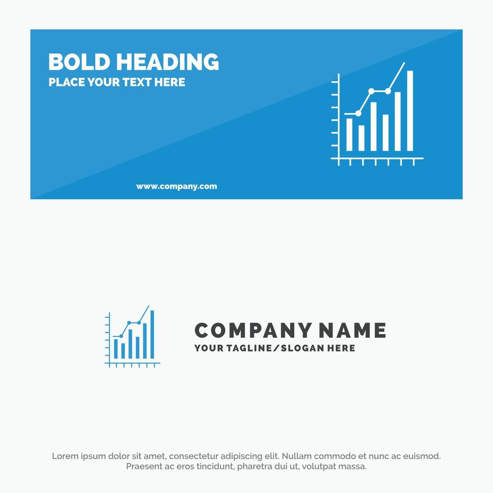 gráfico análisis negocio diagrama marketing estadísticas tendencias icono sólido sitio web banner y negocio vector