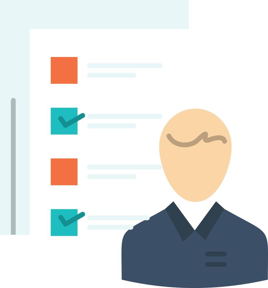 Profile Abilities Business Employee Job Man Resume Skills  Flat Color Icon Vector icon banner Templa