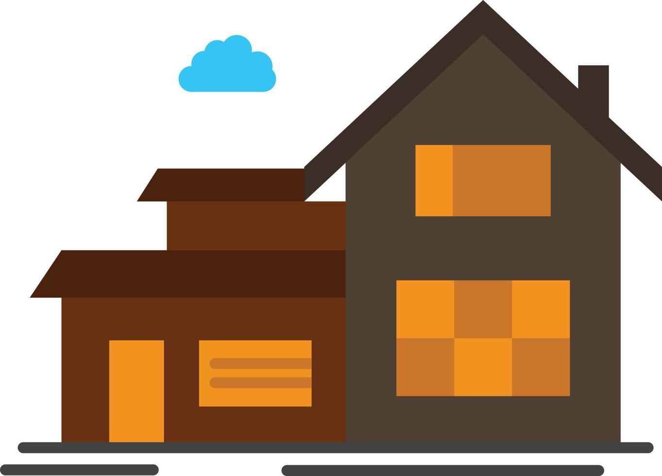 Home House Building Apartment  Flat Color Icon Vector icon banner Template