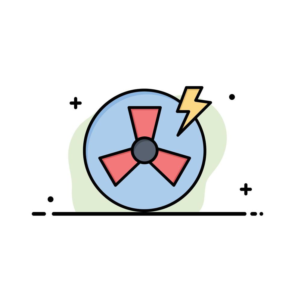 Fan Power Energy Factory  Business Flat Line Filled Icon Vector Banner Template