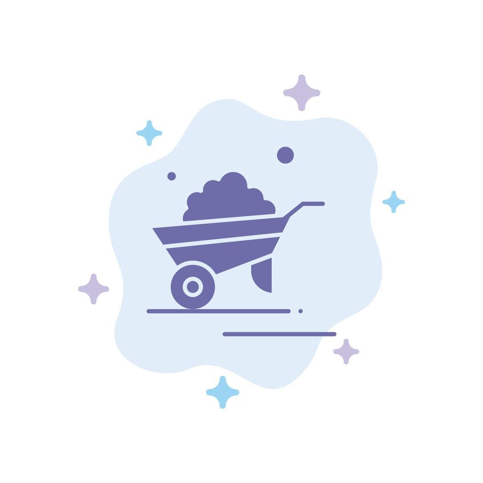 Barrow Garden Trolley Truck Wheelbarrow Blue Icon on Abstract Cloud Background vector