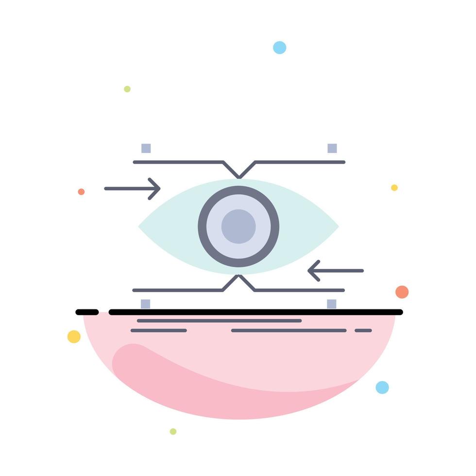 attention eye focus looking vision Flat Color Icon Vector