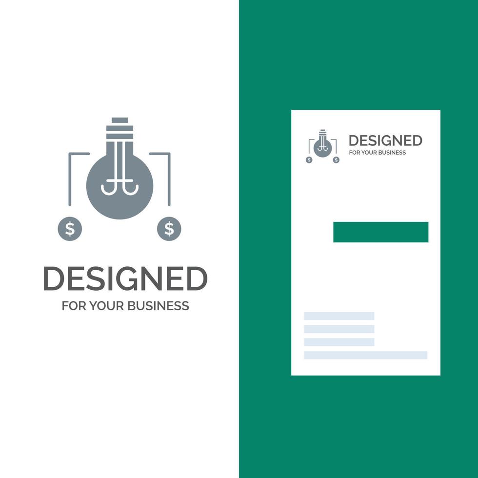 Bulb Idea Solution Dollar Grey Logo Design and Business Card Template vector