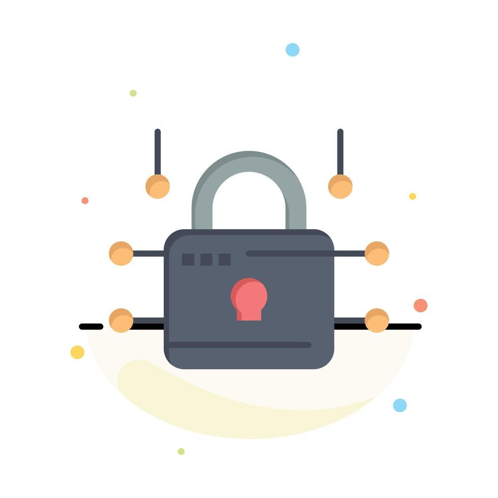 Lock Locked Security Secure Abstract Flat Color Icon Template vector