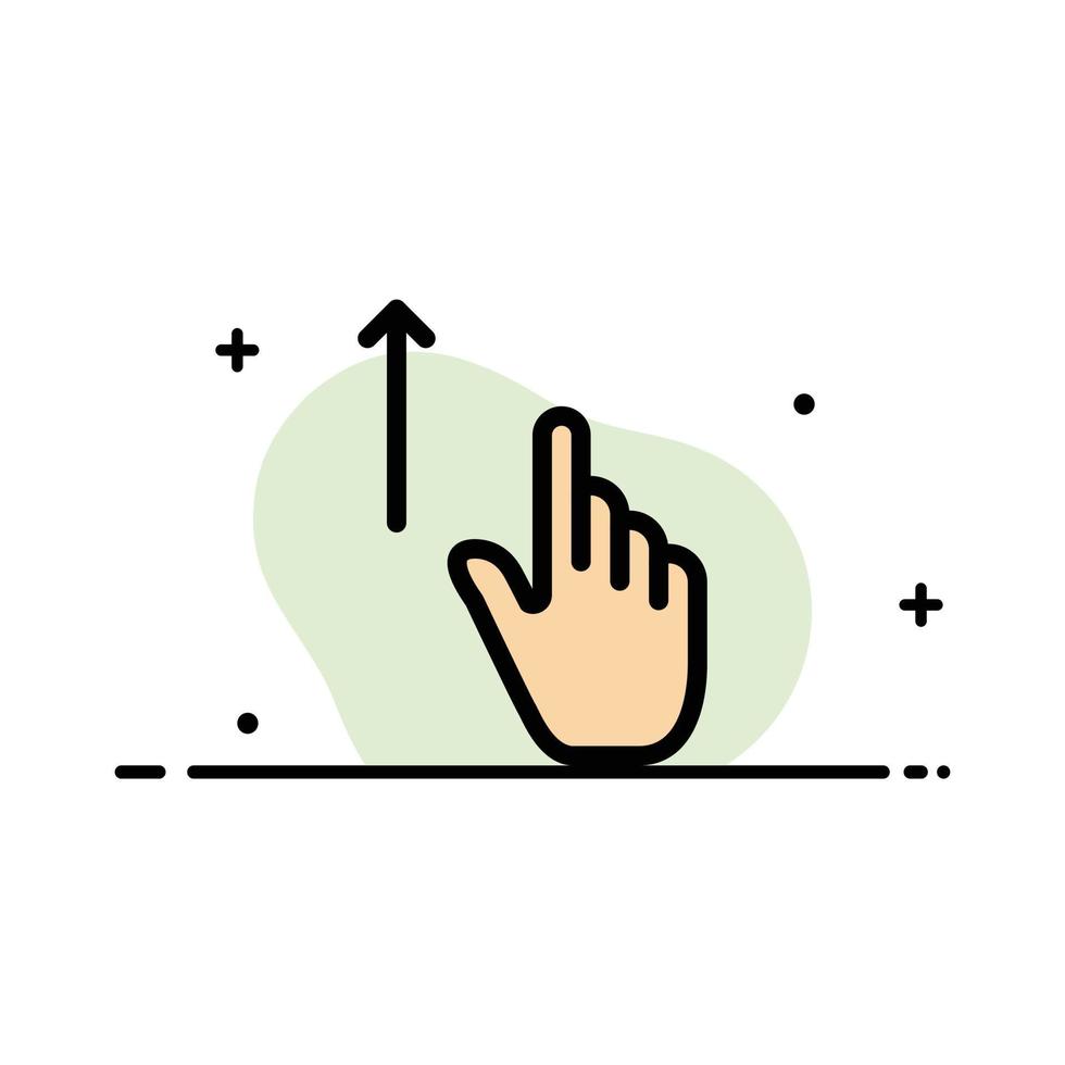 Up Finger Gesture Gestures Hand  Business Flat Line Filled Icon Vector Banner Template