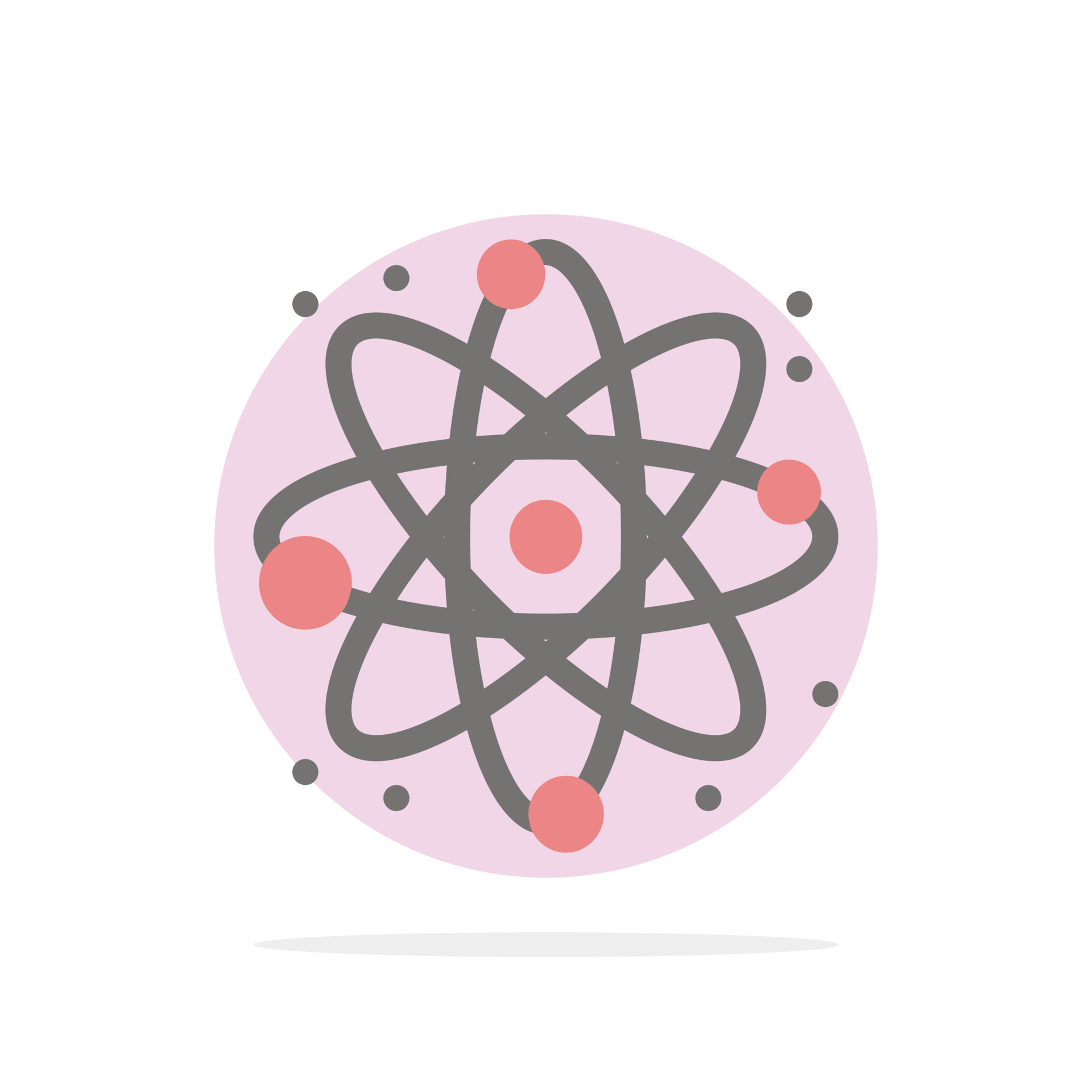 Physics React Science Abstract Circle Background Flat color Icon 13552875  Vector Art at Vecteezy