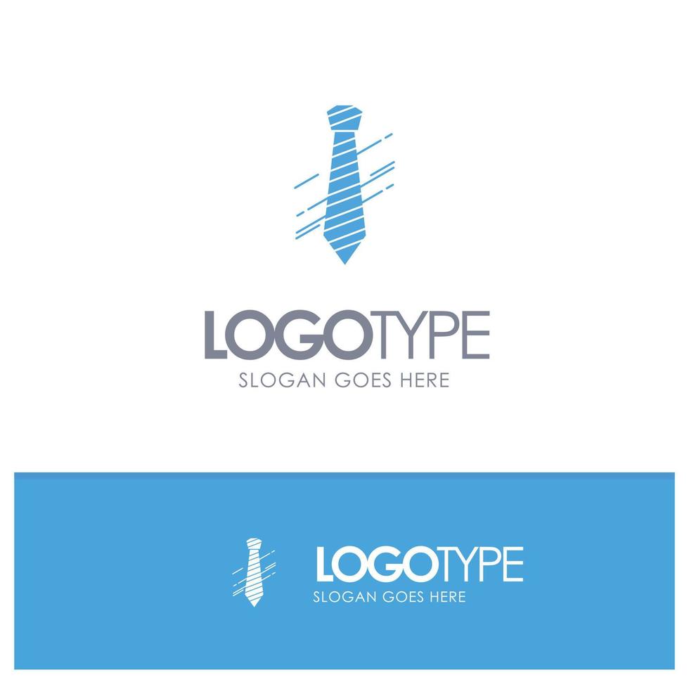Tie Business Dress Fashion Interview Blue Solid Logo with place for tagline vector