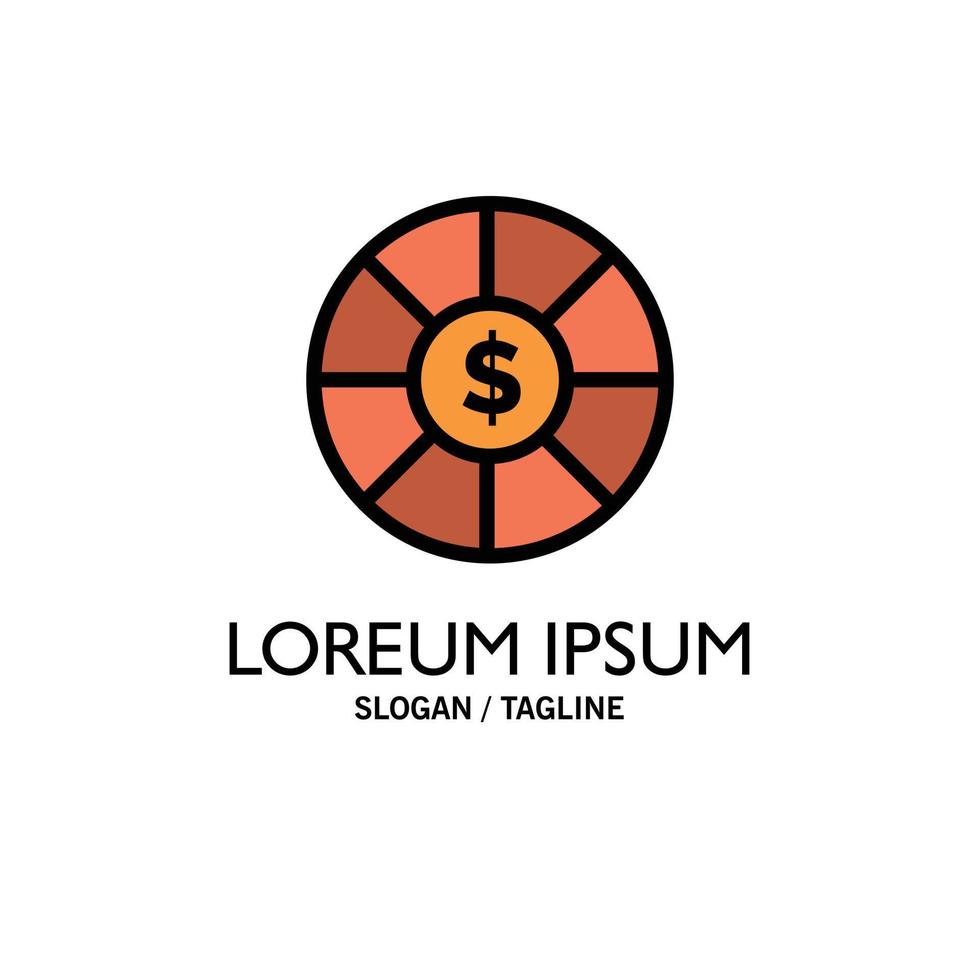 Coin Currency Dollar Business Logo Template Flat Color vector
