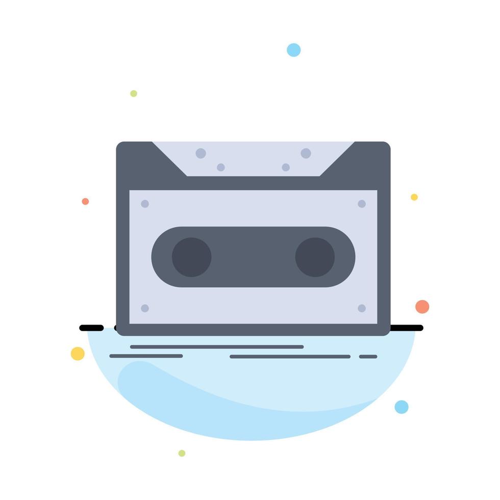 Cassette demo record tape record Flat Color Icon Vector