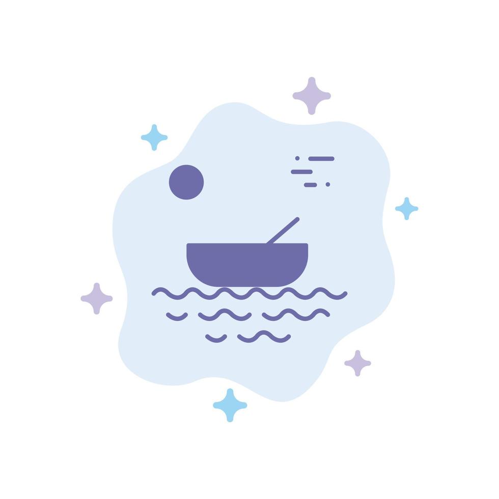 Boat Canoes Kayak River Transport Blue Icon on Abstract Cloud Background vector