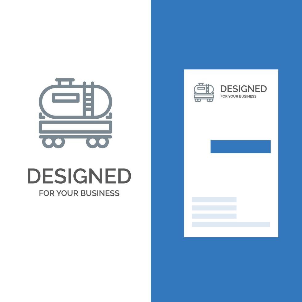 Truck Dumper Oil Construction Grey Logo Design and Business Card Template vector