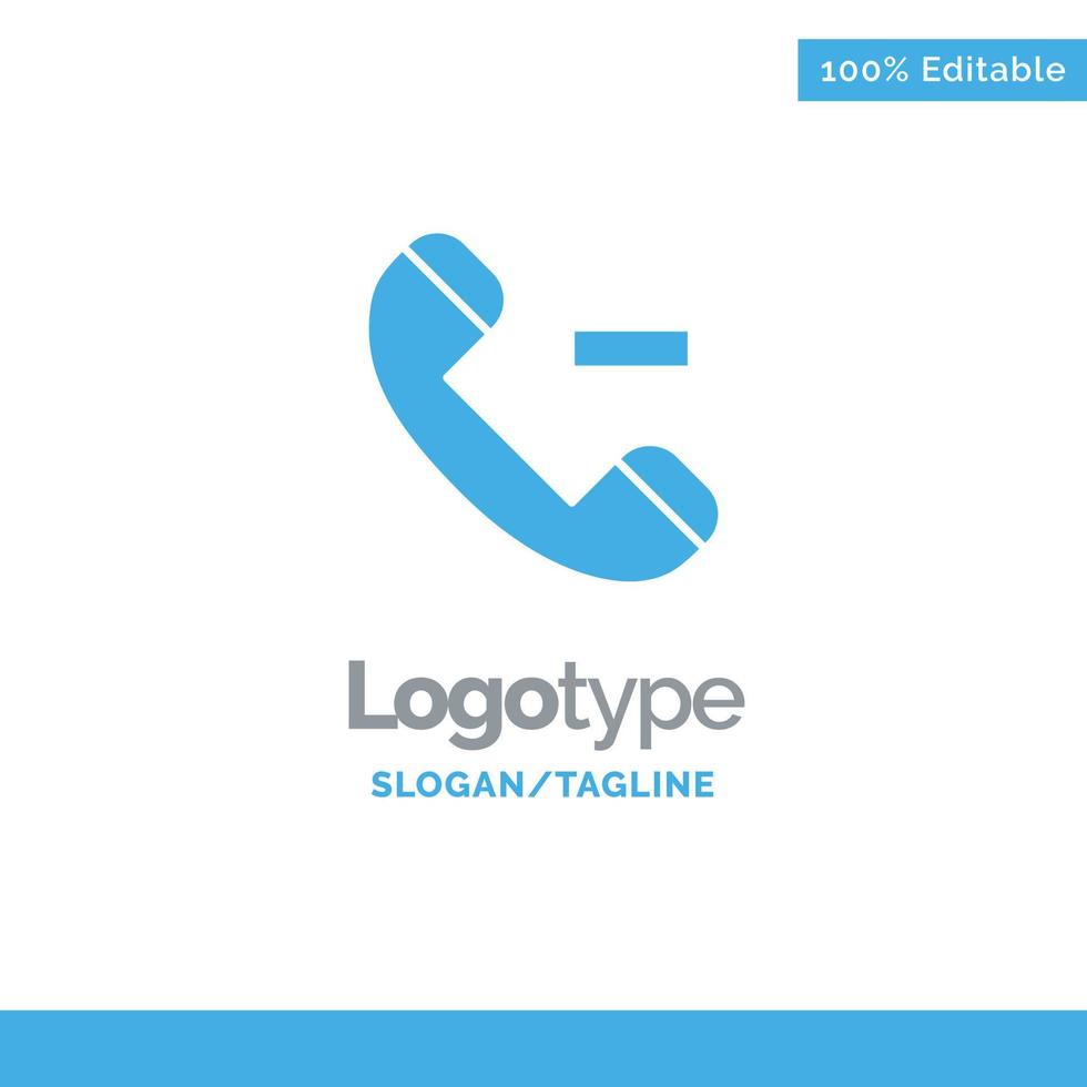 Call Contact Delete Blue Solid Logo Template Place for Tagline vector