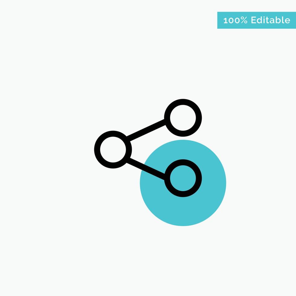 Media Share Social Sharing turquoise highlight circle point Vector icon