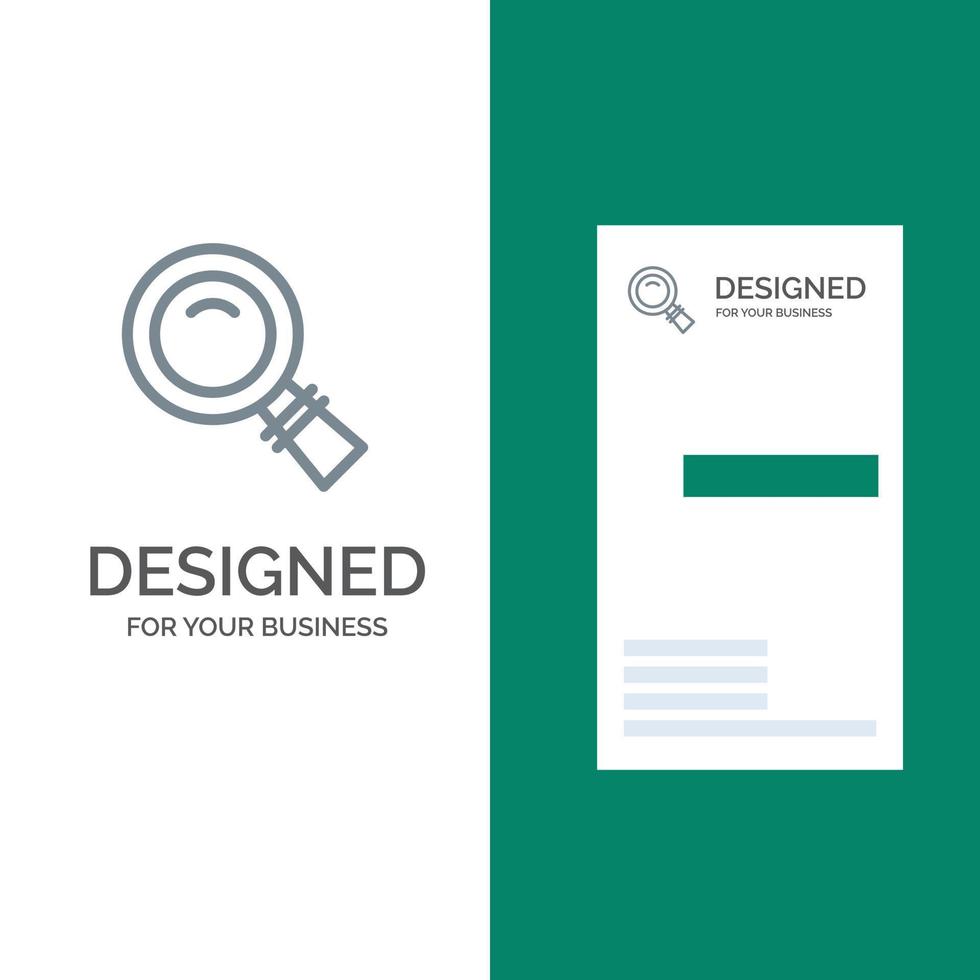 Glass Look Magnifying Search Grey Logo Design and Business Card Template vector