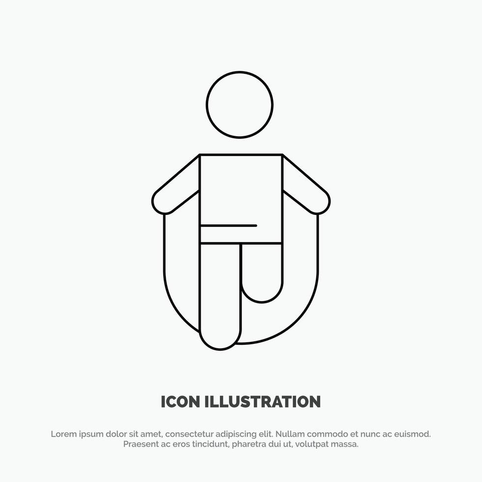 Activity Jump Jumping Rope Skipping Line Icon Vector