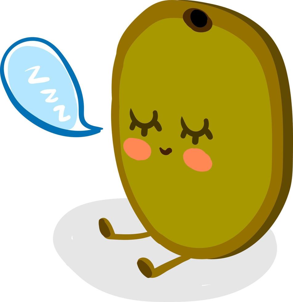 Sleeping kiwi, illustration, vector on white background.