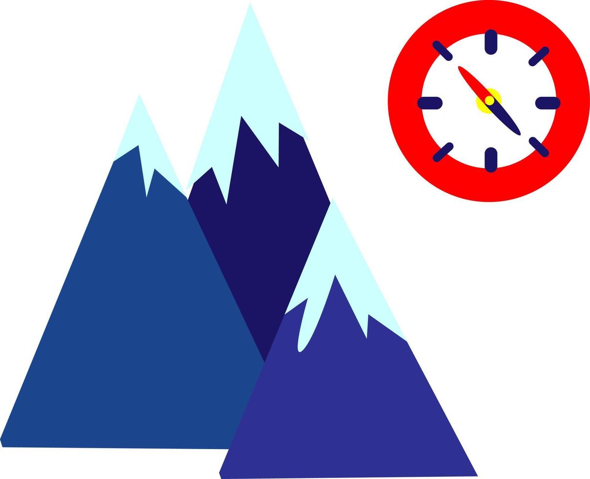 Mountain compass, illustration, vector, on a white background. vector