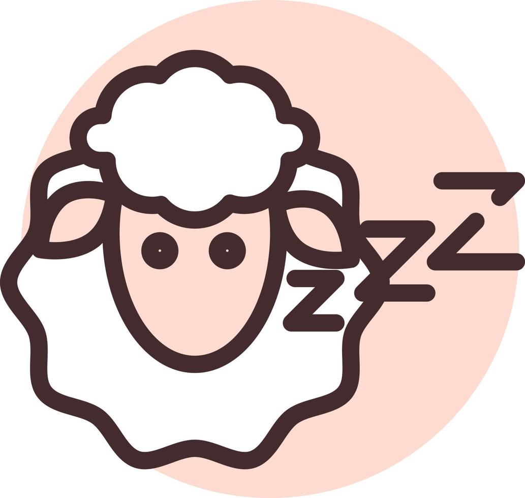 Counting sheeps, illustration, vector on a white background.