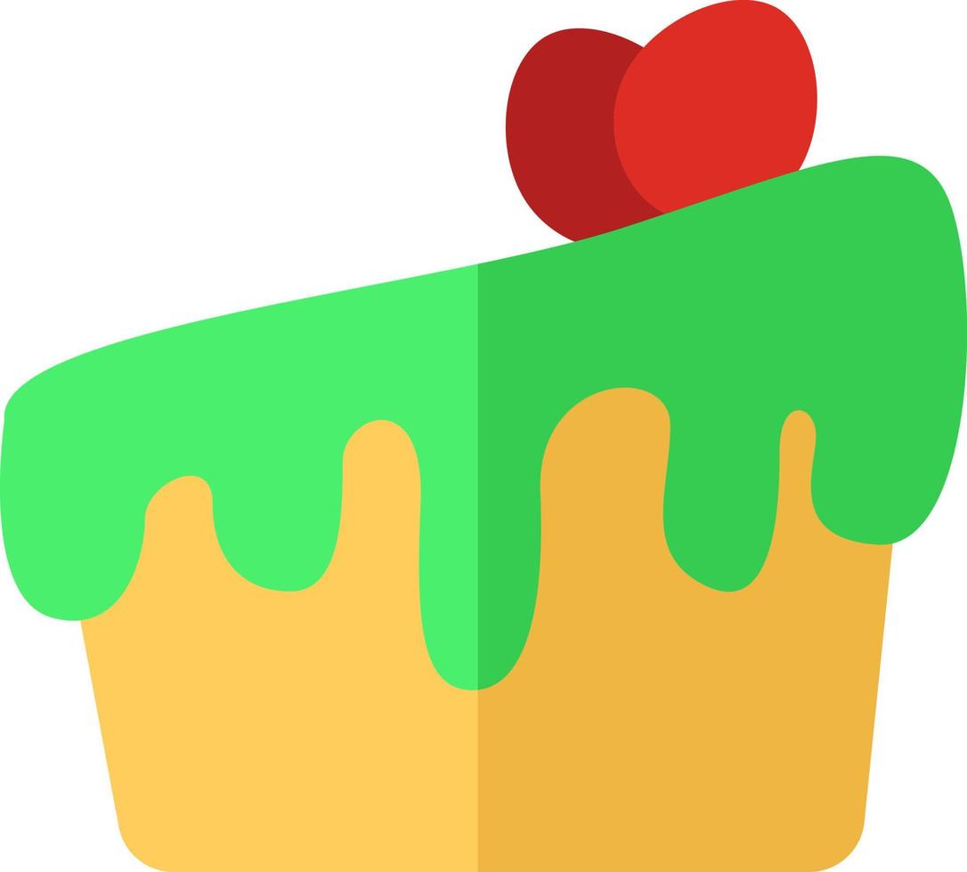 Cake with strawberry, illustration, vector on a white background.