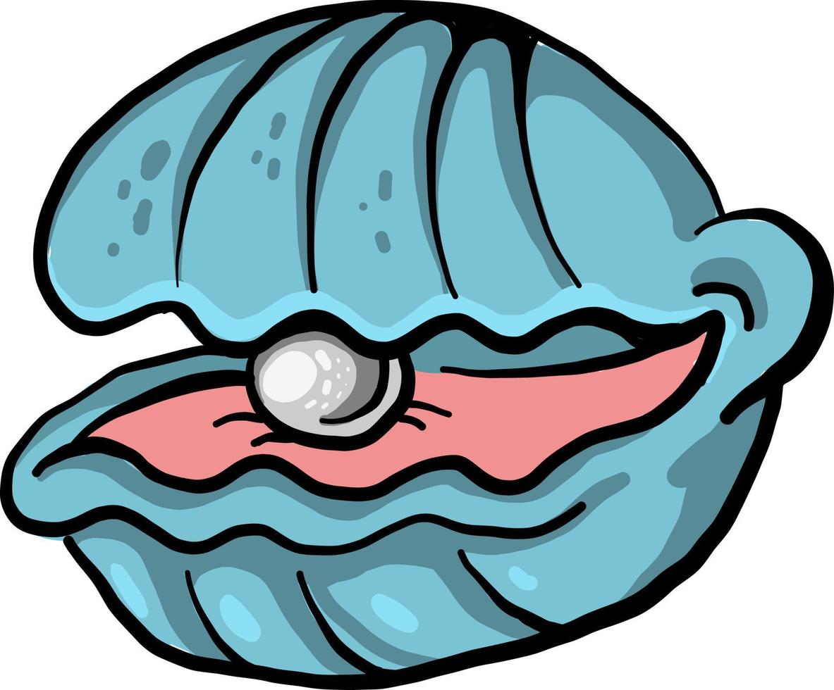 Oyster blue, illustration, vector on white background