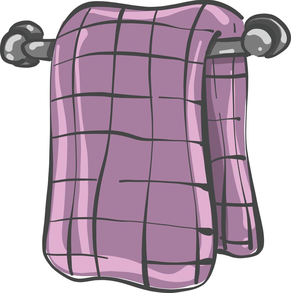 Purple towel, illustration, vector on white background.