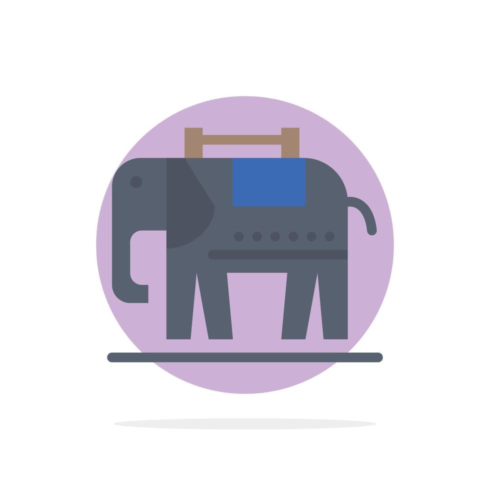icono de color plano de fondo de círculo abstracto de estados unidos de elefante americano vector