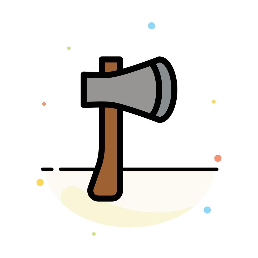 Ax Ax Tool Axe Axe Tool Building Construction Abstract Flat Color Icon Template vector