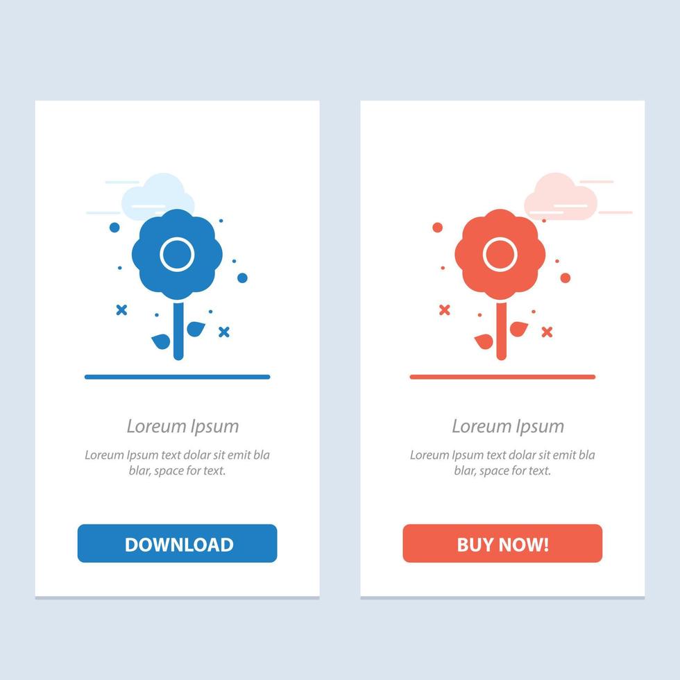 Flower Plant Easter Holiday  Blue and Red Download and Buy Now web Widget Card Template vector