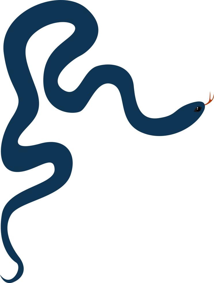 Blue snake, illustration, vector on white background.