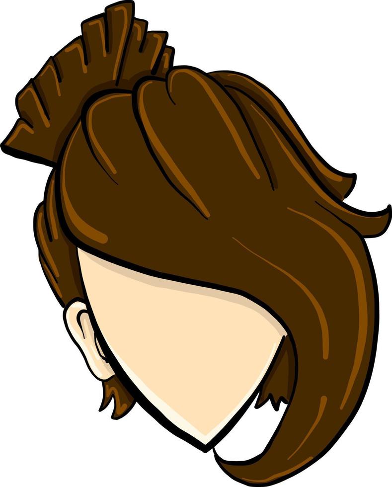 Hairstyle brown, illustration, vector on white background