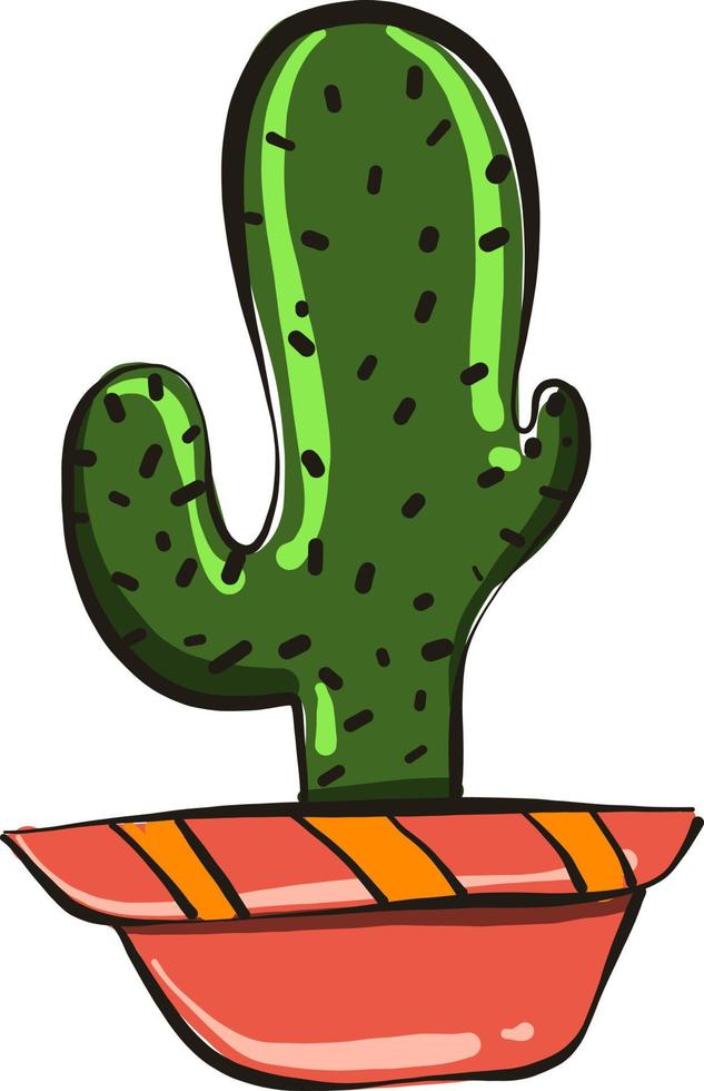 Cactus in a pot,illustration,vector on white background vector