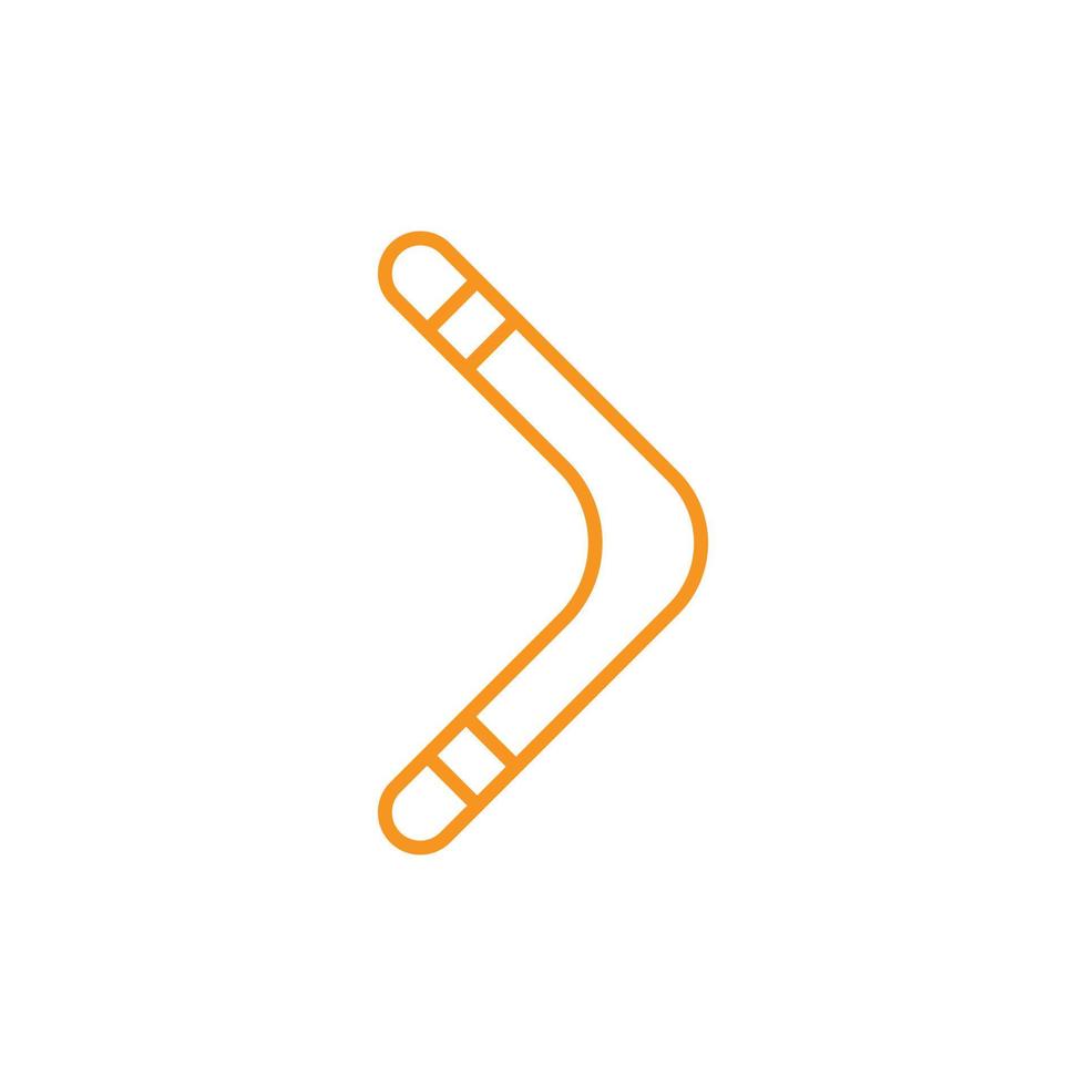 eps10 vector naranja boomerang o icono de línea de karma aislado sobre fondo blanco. símbolo de contorno de flecha hacia adelante o hacia la derecha en un estilo moderno y plano simple para el diseño de su sitio web, logotipo y aplicación móvil