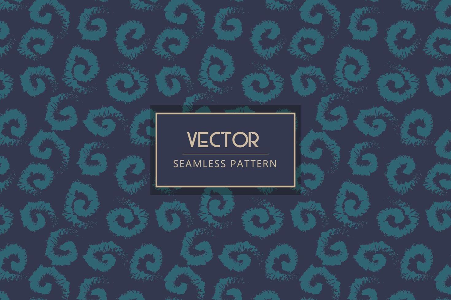 Spiral shapes swirl lines seamless repeat vector abstract pattern dark background